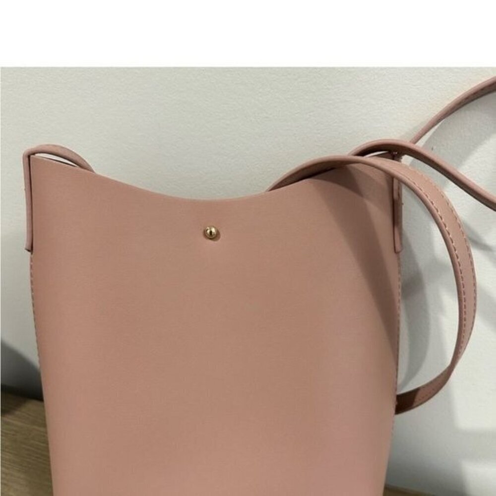 Anthropologie Samara Pink Peony Vegan Leather Medium Shoulder Crossbody Bag - Picture 6 of 12